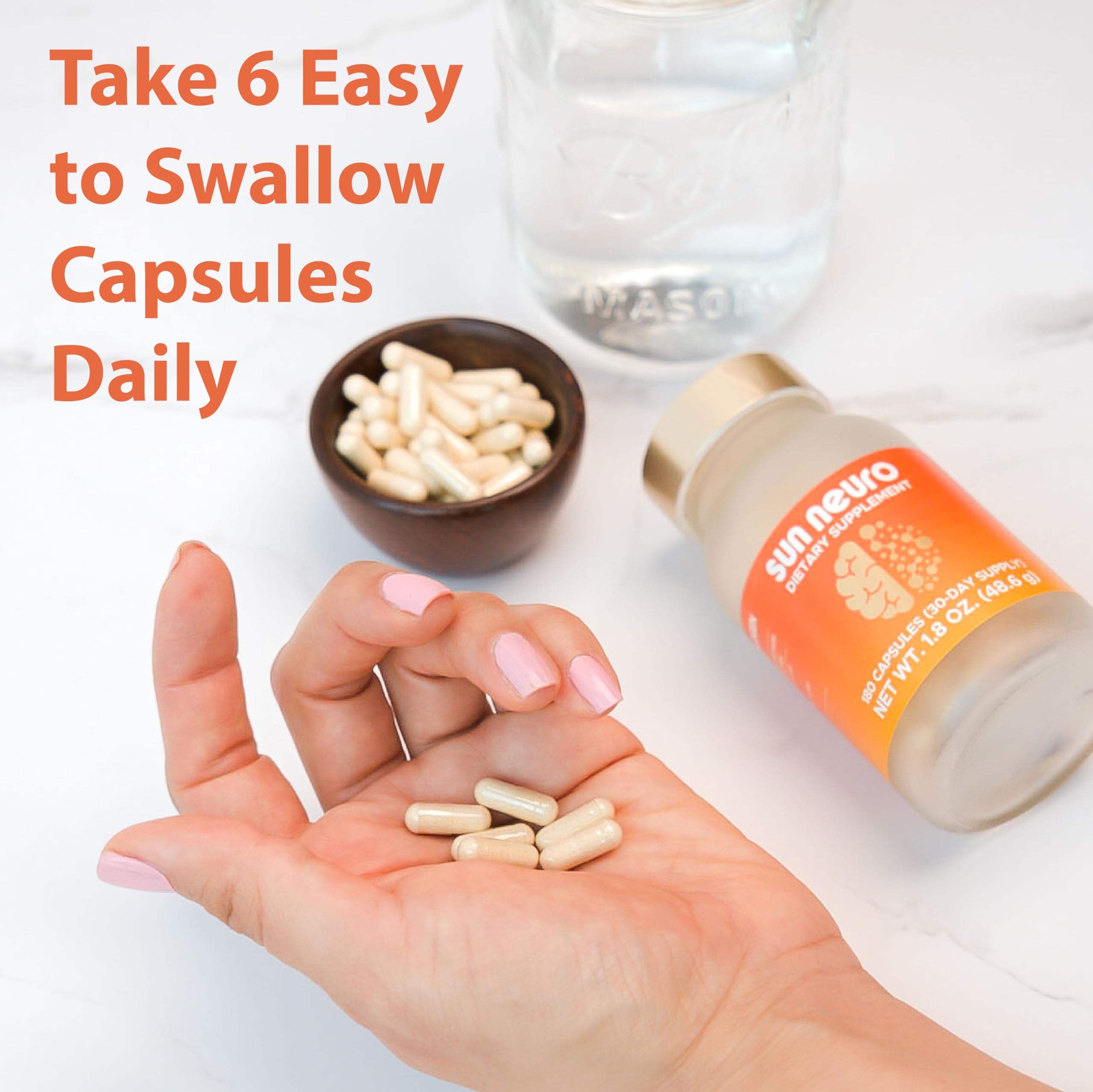 Serving suggestion featuring capsules on desk for a focused morning routine.