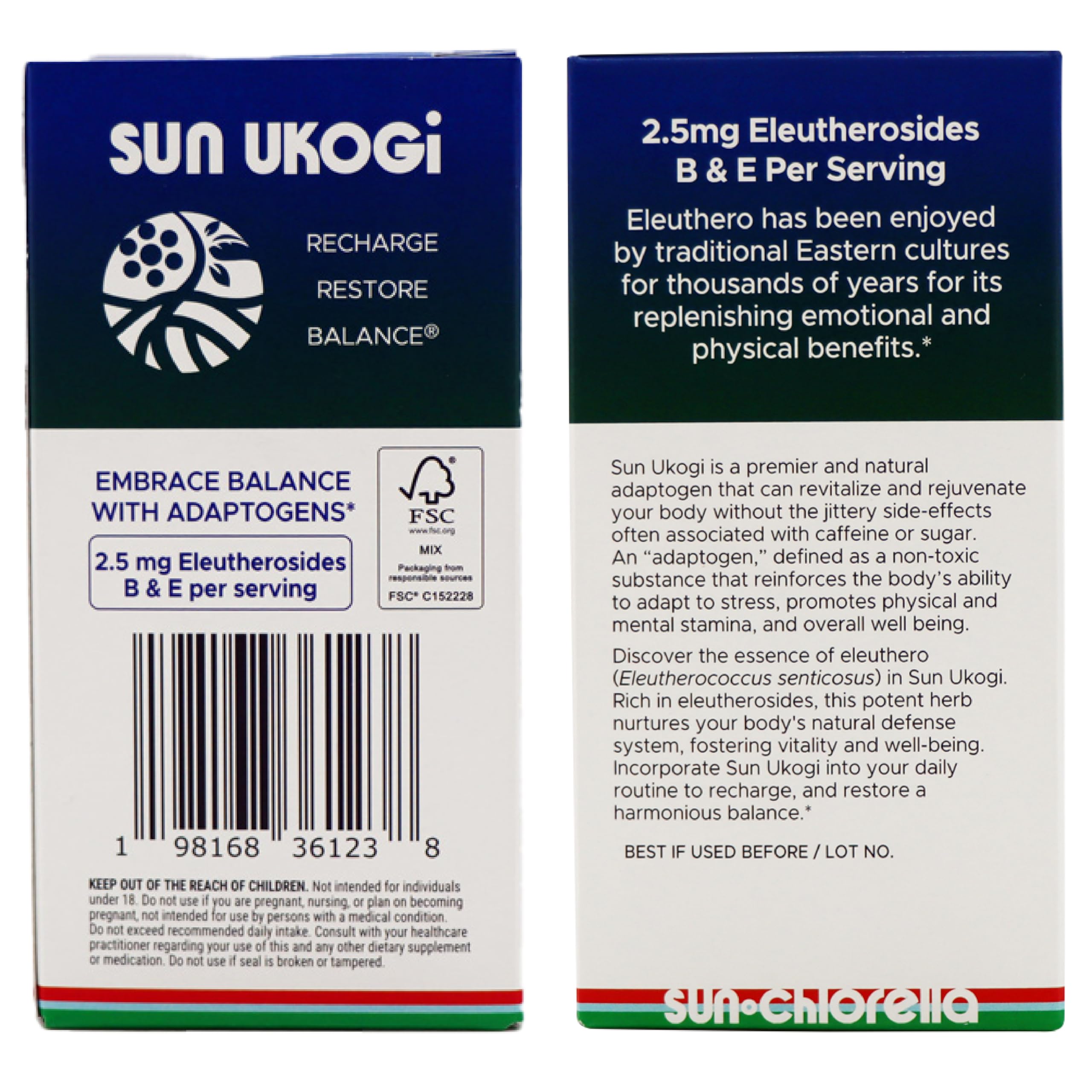 Supplement facts panel highlights 200 mg eleuthero root per tablet.