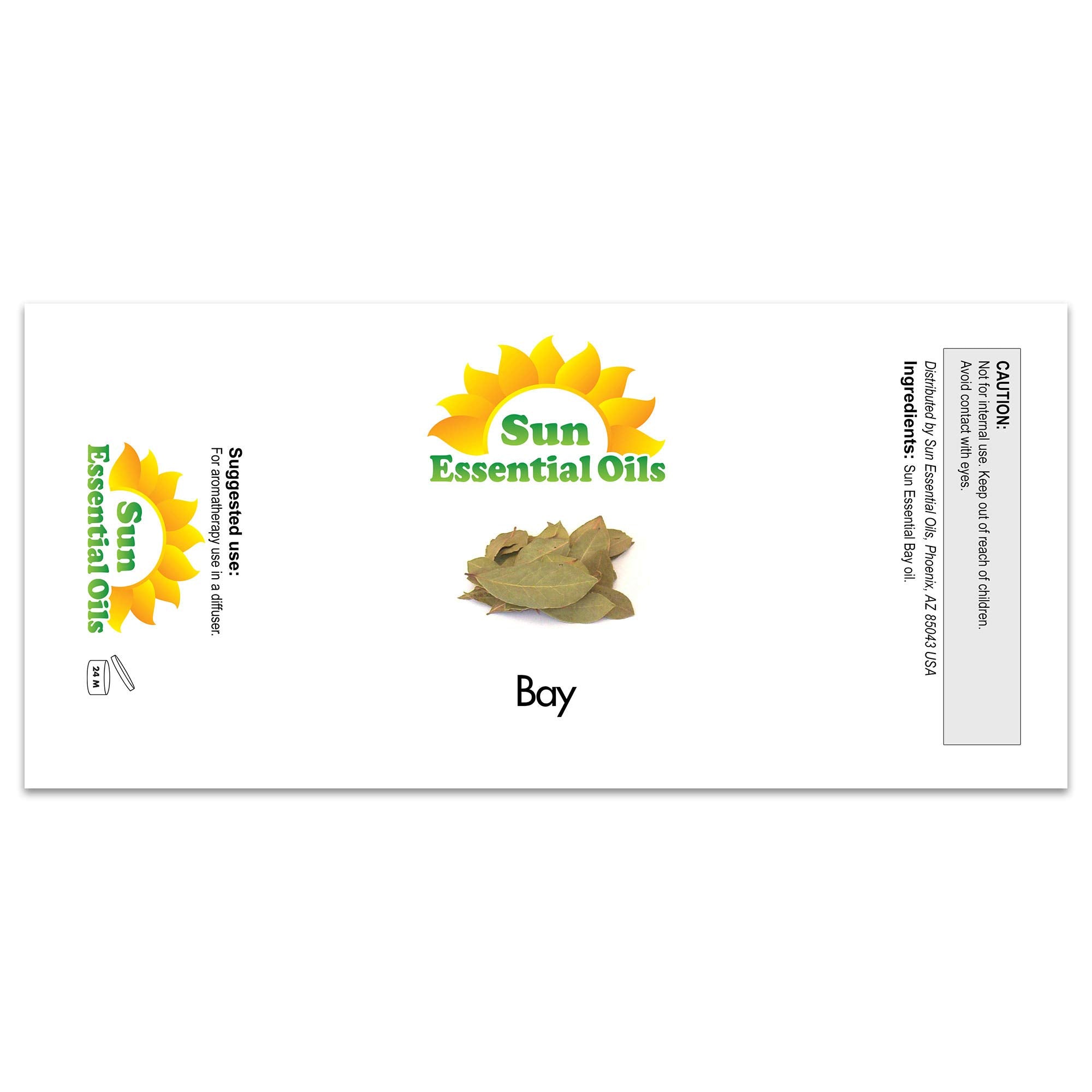 Sun Essential Oils bay essential oil 16oz bottle ideal for winter candle making and scent crafts.