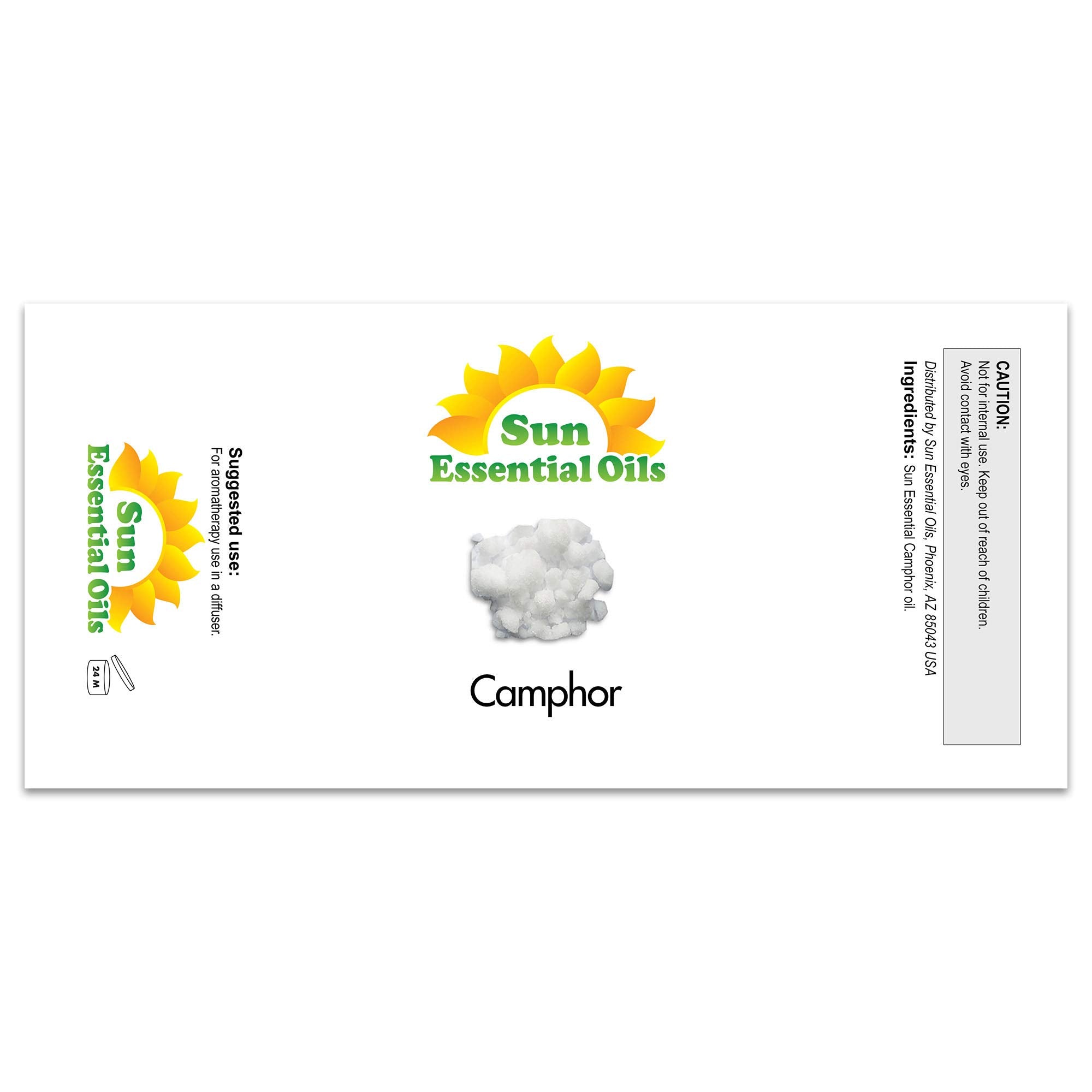 Sun Essential Oils camphor oil dropper ready for easy diffusion and blends
