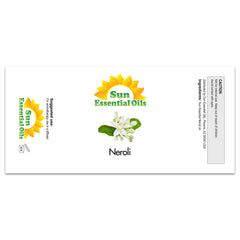 Sun Essential Oils Neroli bottle pouring image highlighting pure fragrance for relaxing sessions