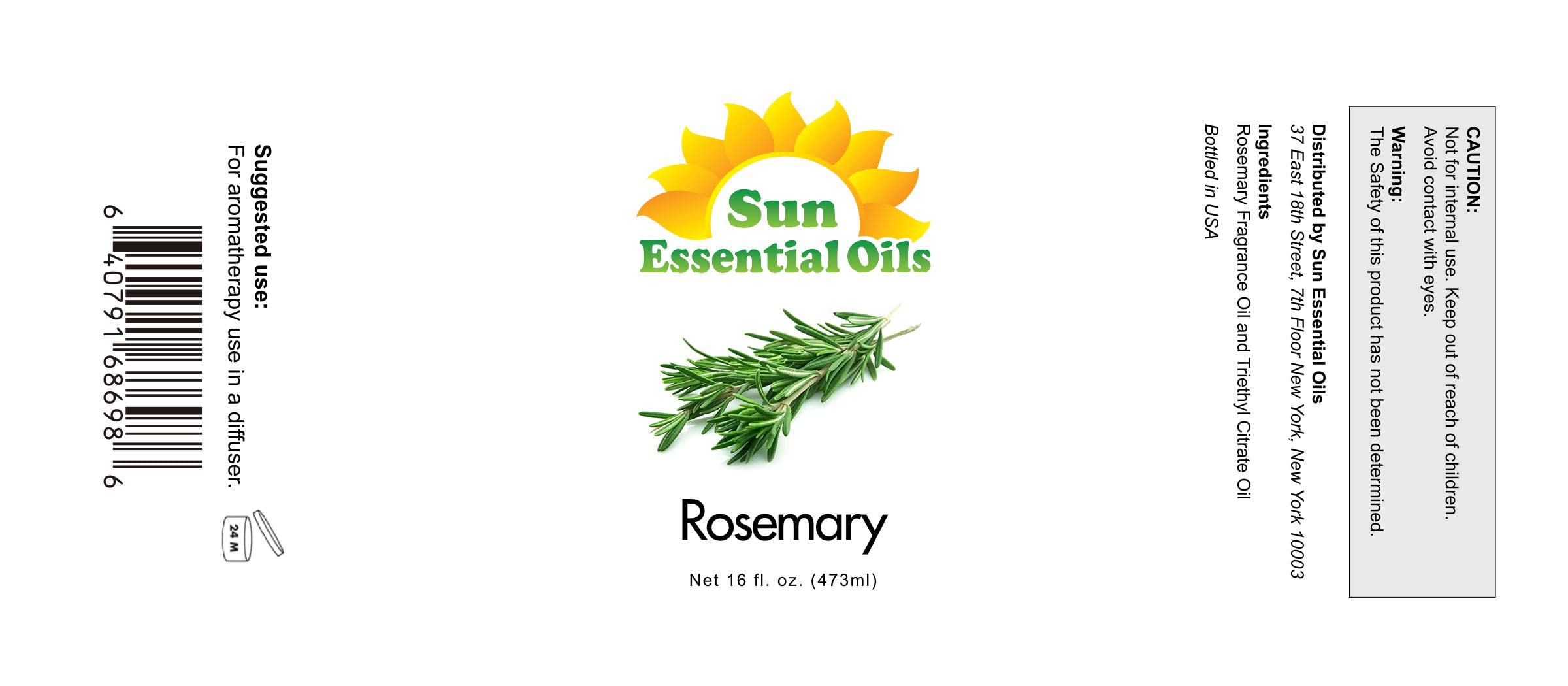 Sun Essential Oils rosemary oil near diffuser for calm spa-like ambience