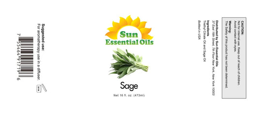 Sun Essential Oils Sage essential oil in diffuser setup for calming spaces.