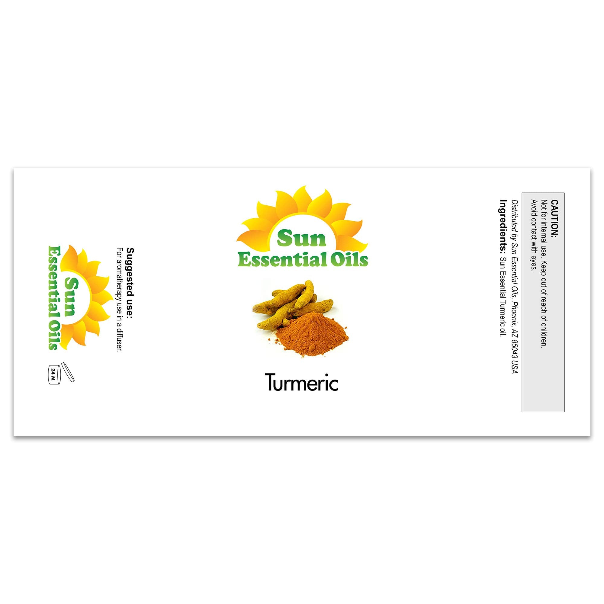 Sun Essential Oils turmeric oil 16oz ideal for relaxing aromatherapy use