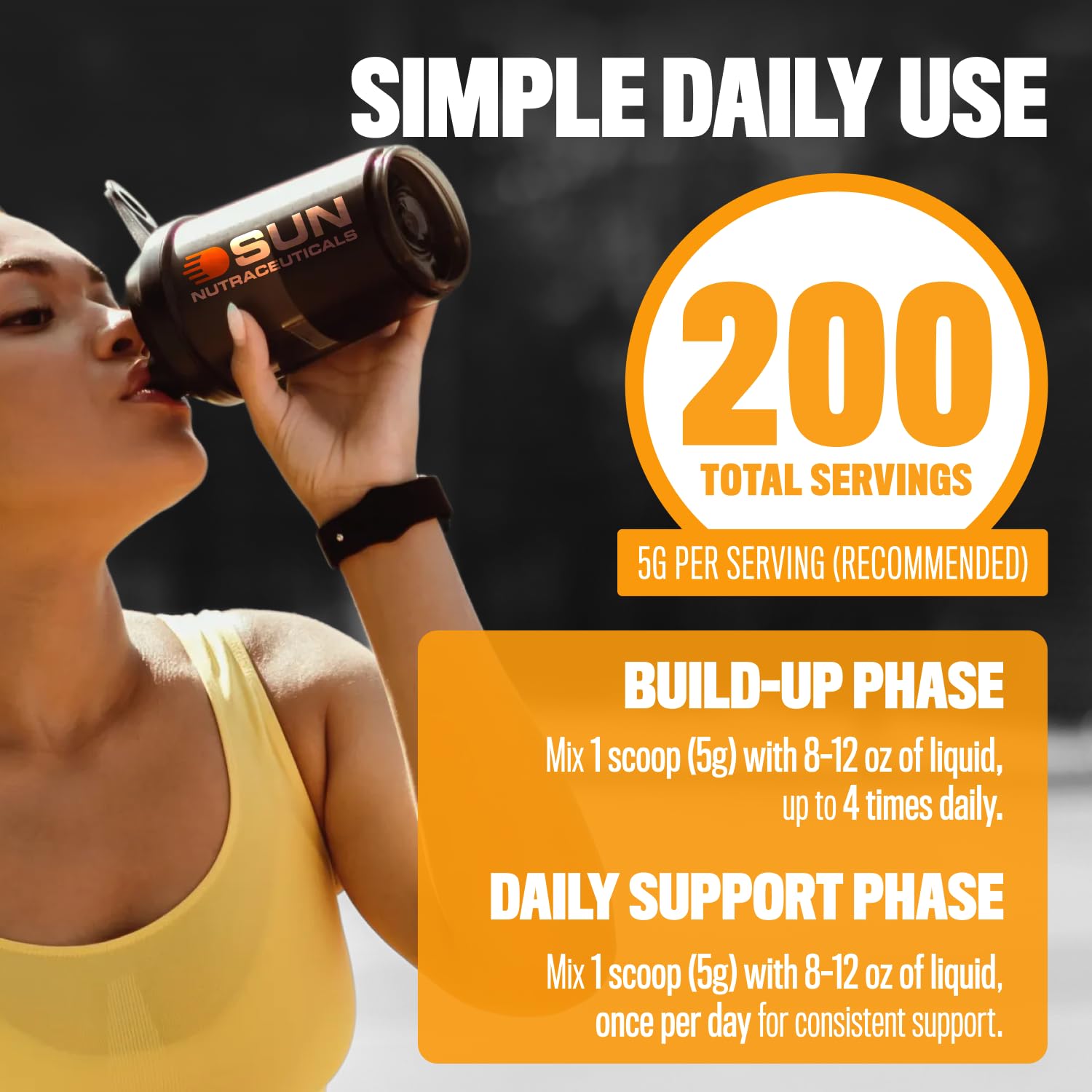 Sun Nutraceuticals creatine powder in water blends without altering taste