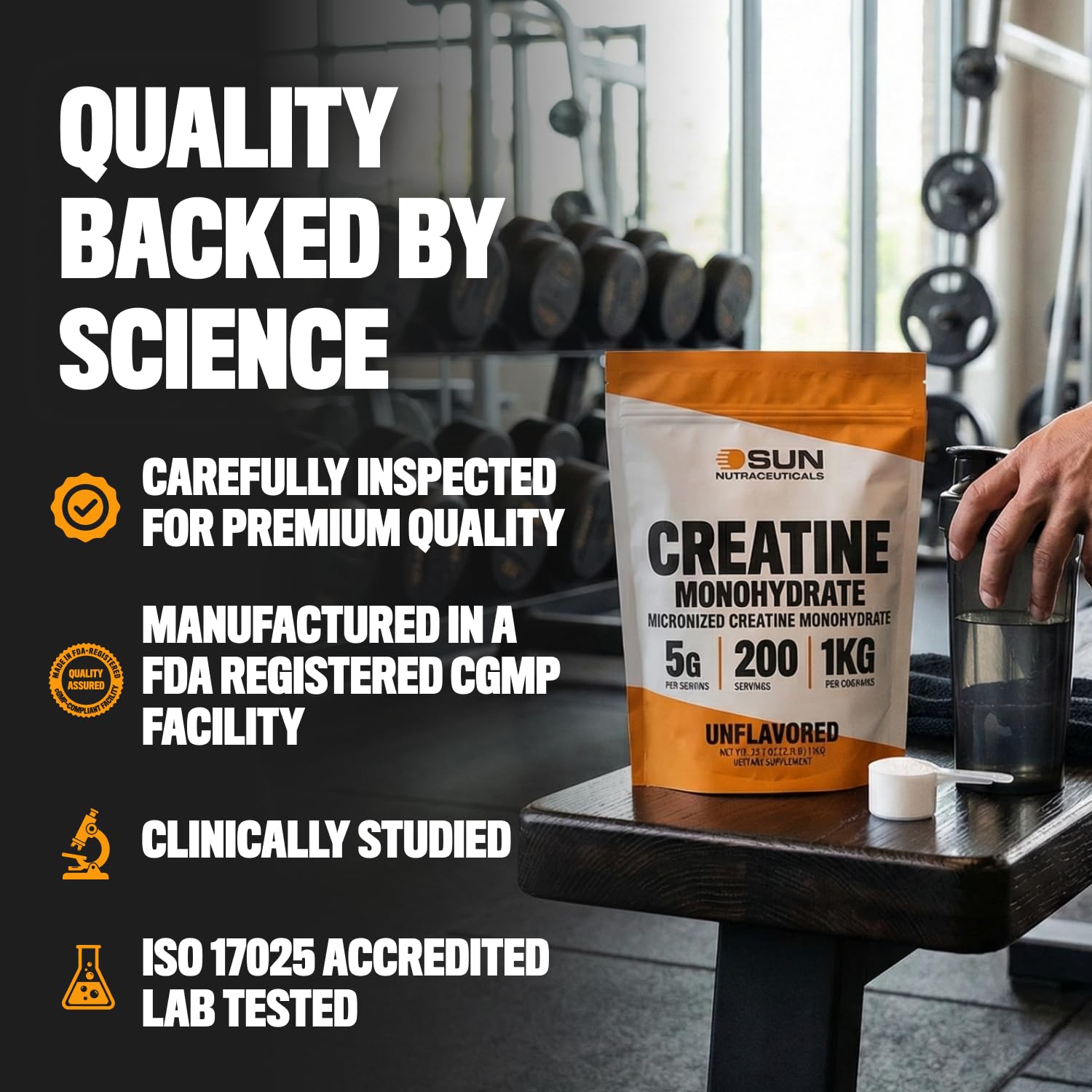 Sun Nutraceuticals unflavored powder dissolves easily, no taste change