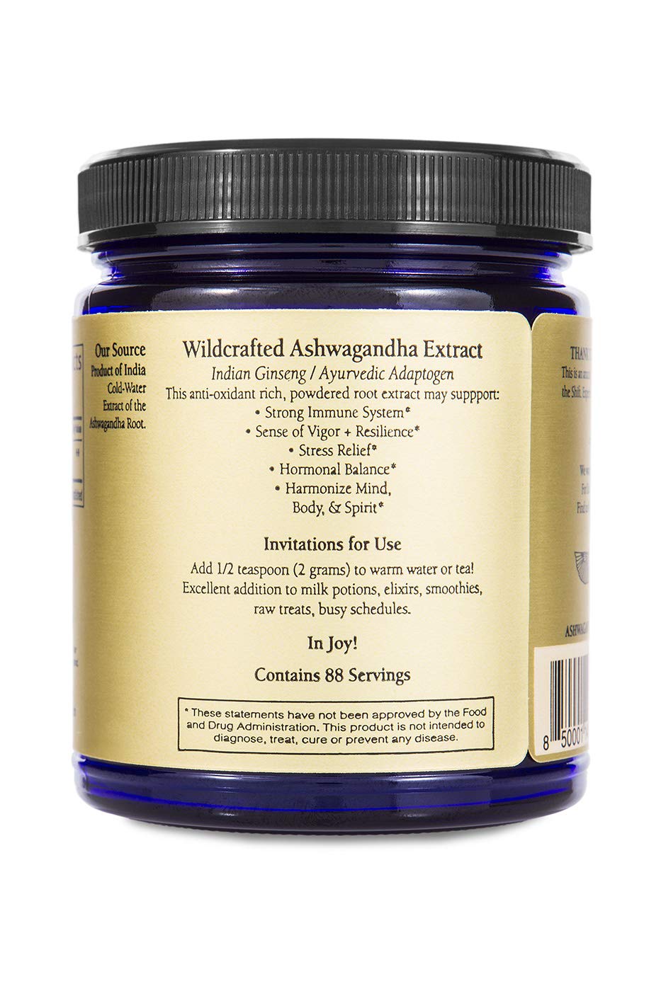 Sun Potion Ashwagandha serving spoon makes measuring easy for daily rituals.