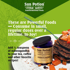 Sun Potion Ashwagandha in a teacup evokes a calming mindful routine.