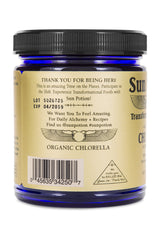 Sun Potion chlorella powder being poured, easy to mix into drinks for a vibrant green boost