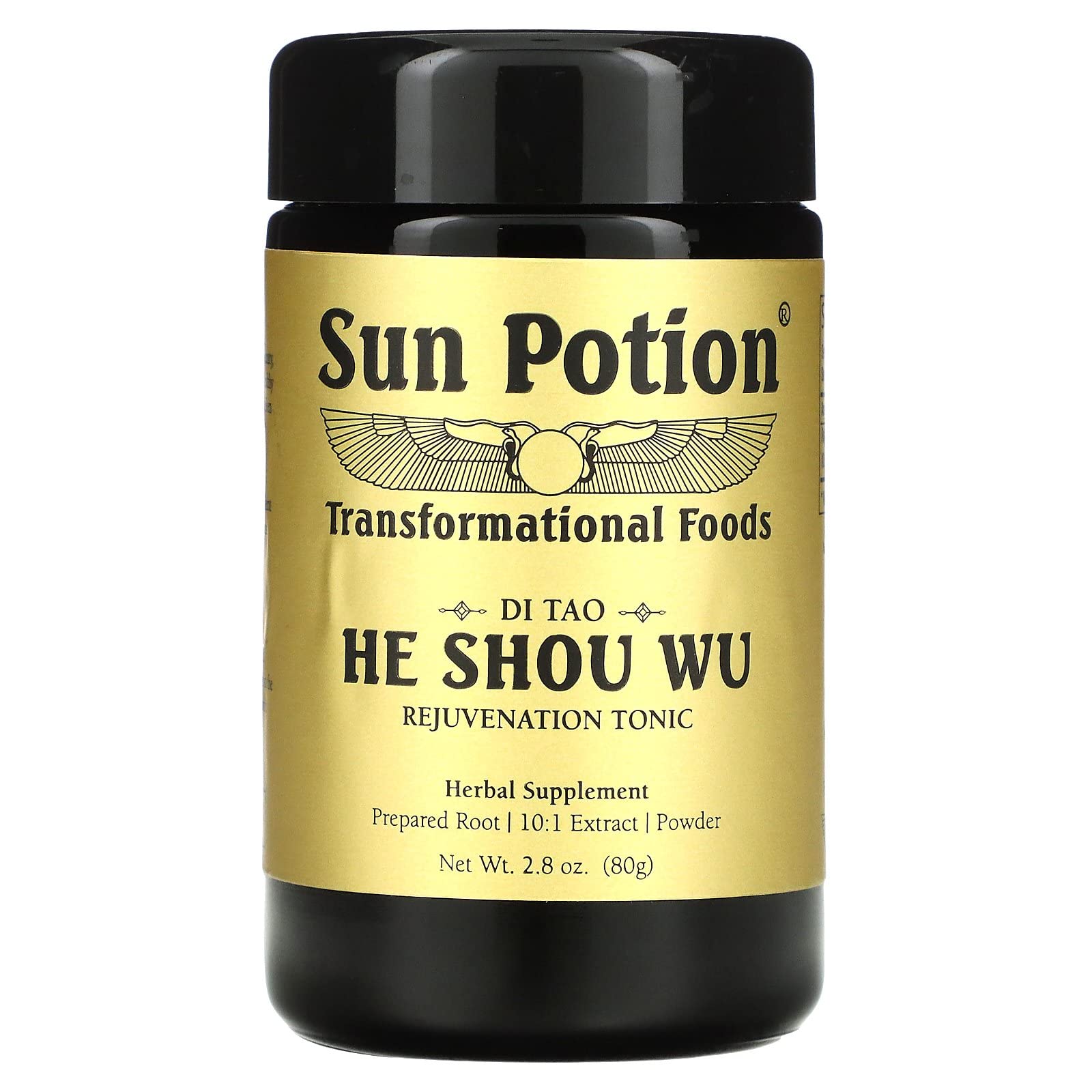 Sun Potion He Shou Wu root jar for rejuvenation rituals and daily vitality