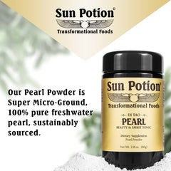 Sun Potion Pearl Powder mineral rich closeup showing calcium and zinc content