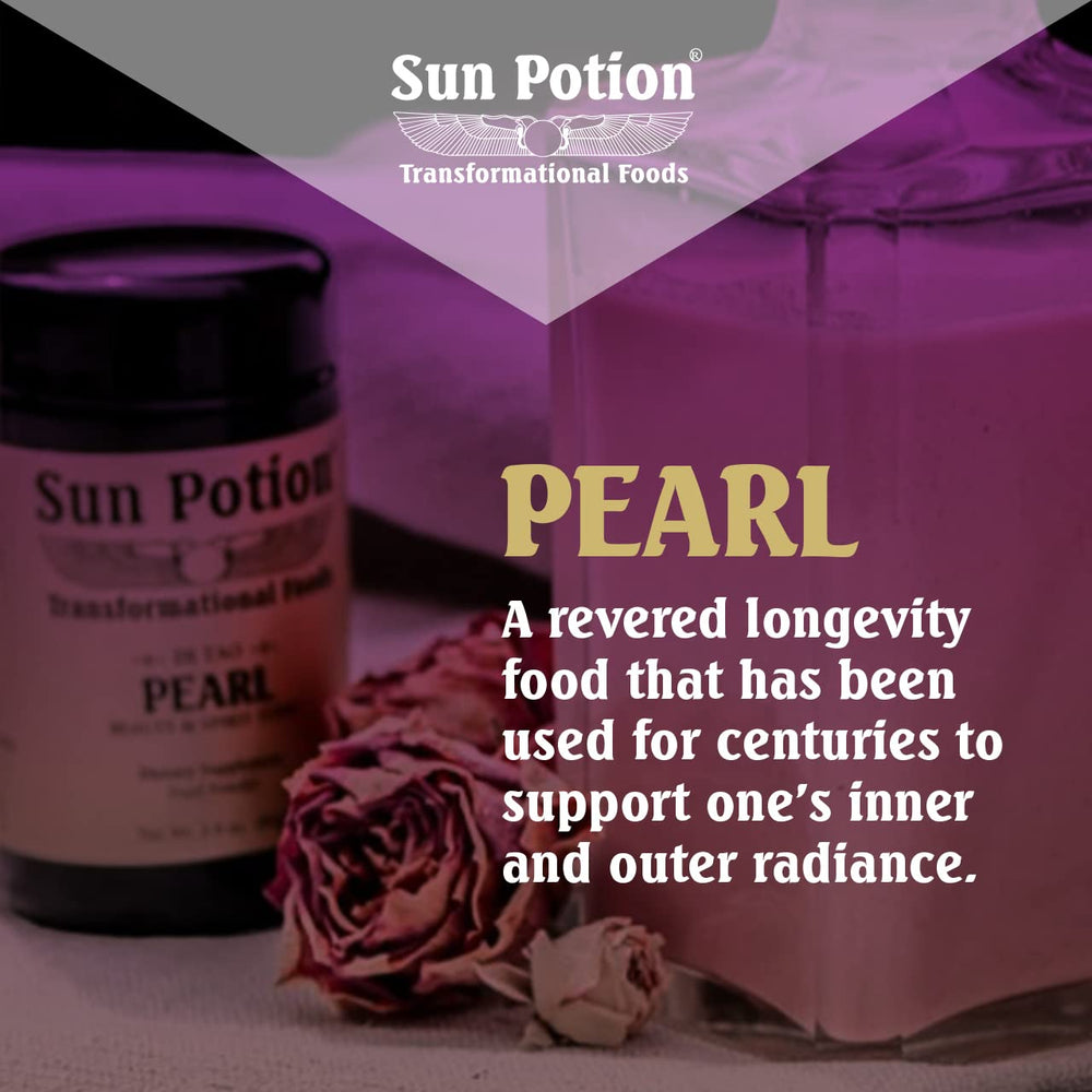 Sun Potion Pearl Powder packaging design emphasizing sustainable sourcing