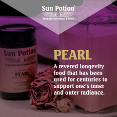 Sun Potion Pearl Powder packaging design emphasizing sustainable sourcing
