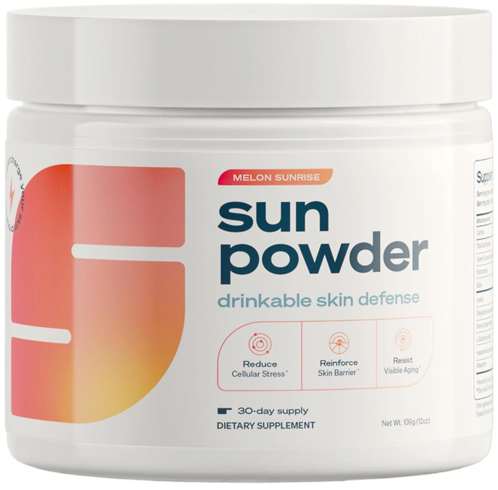 Sun Powder Melon bottle front for convenient daily skincare support.