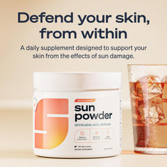 Sun Powder serving scoop showing easy measurement for daily dose.