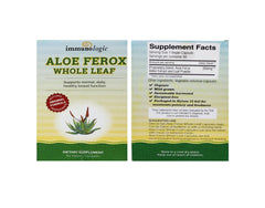 Close-up of Sun Star Organics Aloe Ferox Capsules highlighting plant-based wellness support.