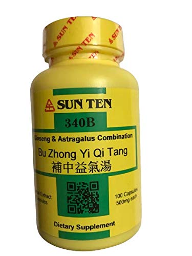 Sun Ten ginseng and astragalus bottle front, easy-to-take capsules.