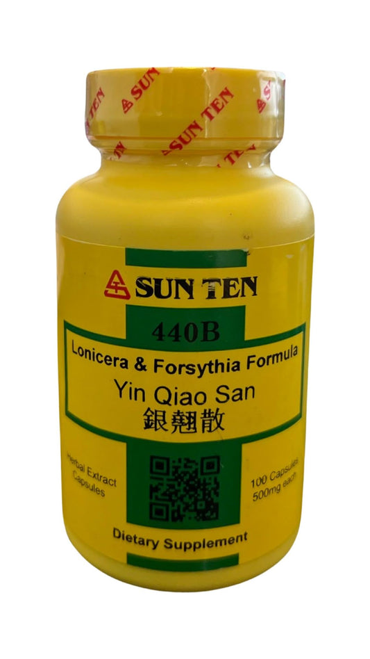 Sun Ten Lonicera Forsythia Formula capsules bottle promotes a refreshing herbal routine.