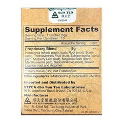 Sun Ten RespireAid steaming cup with comforting aroma.