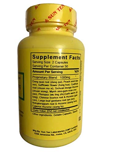 Sun Ten Shen Tong Zhu Yu Tang capsules shown for daily use and potential comfort support