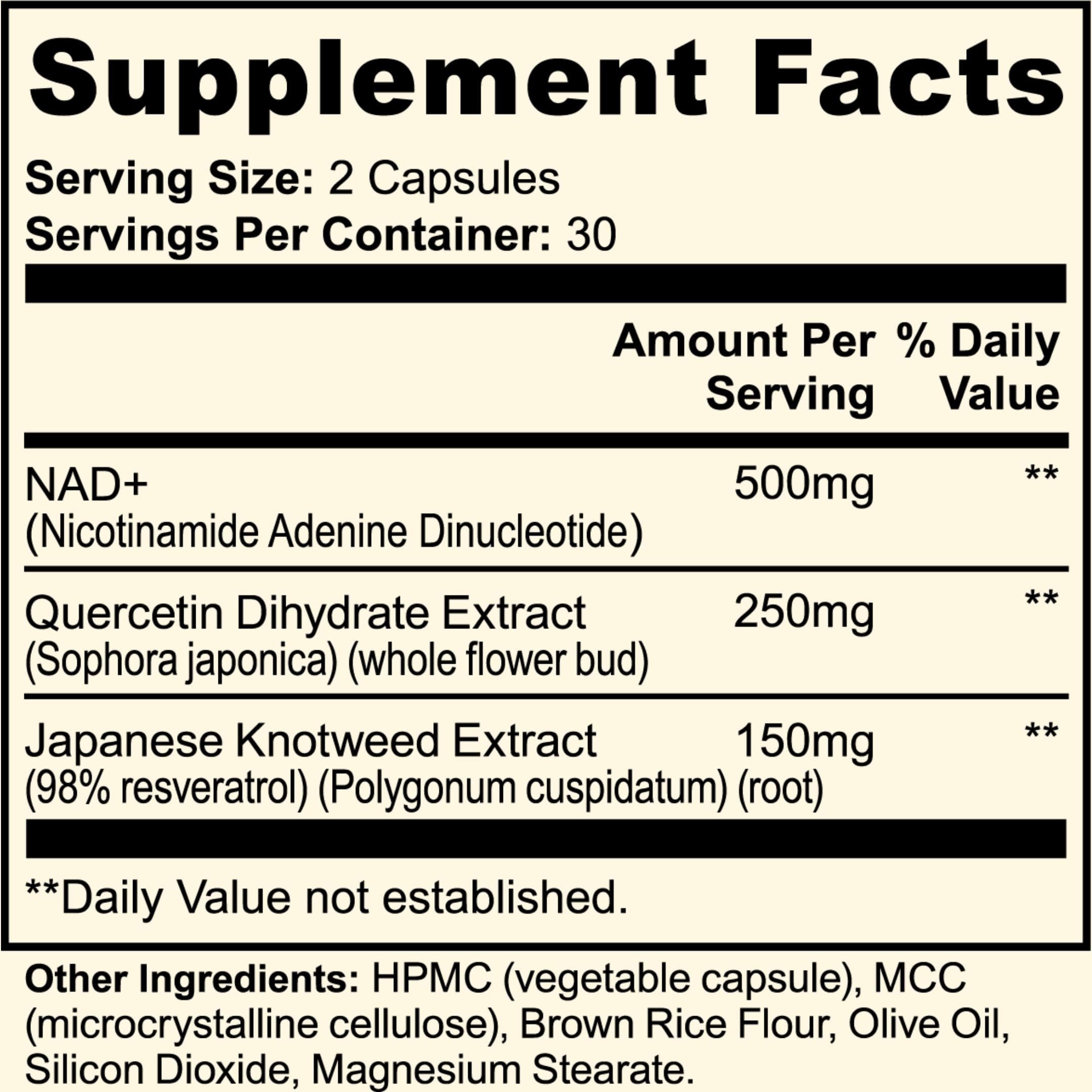 Sun Vitals NAD+ Plus 60 capsules per bottle shown
