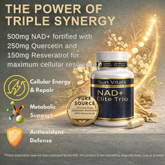 Sun Vitals NAD+ Plus capsules closeup on vegan capsules