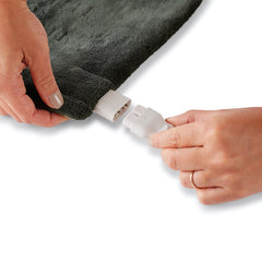 Luxurious microplush fabric on Sunbeam XL heating pad for soft comfort