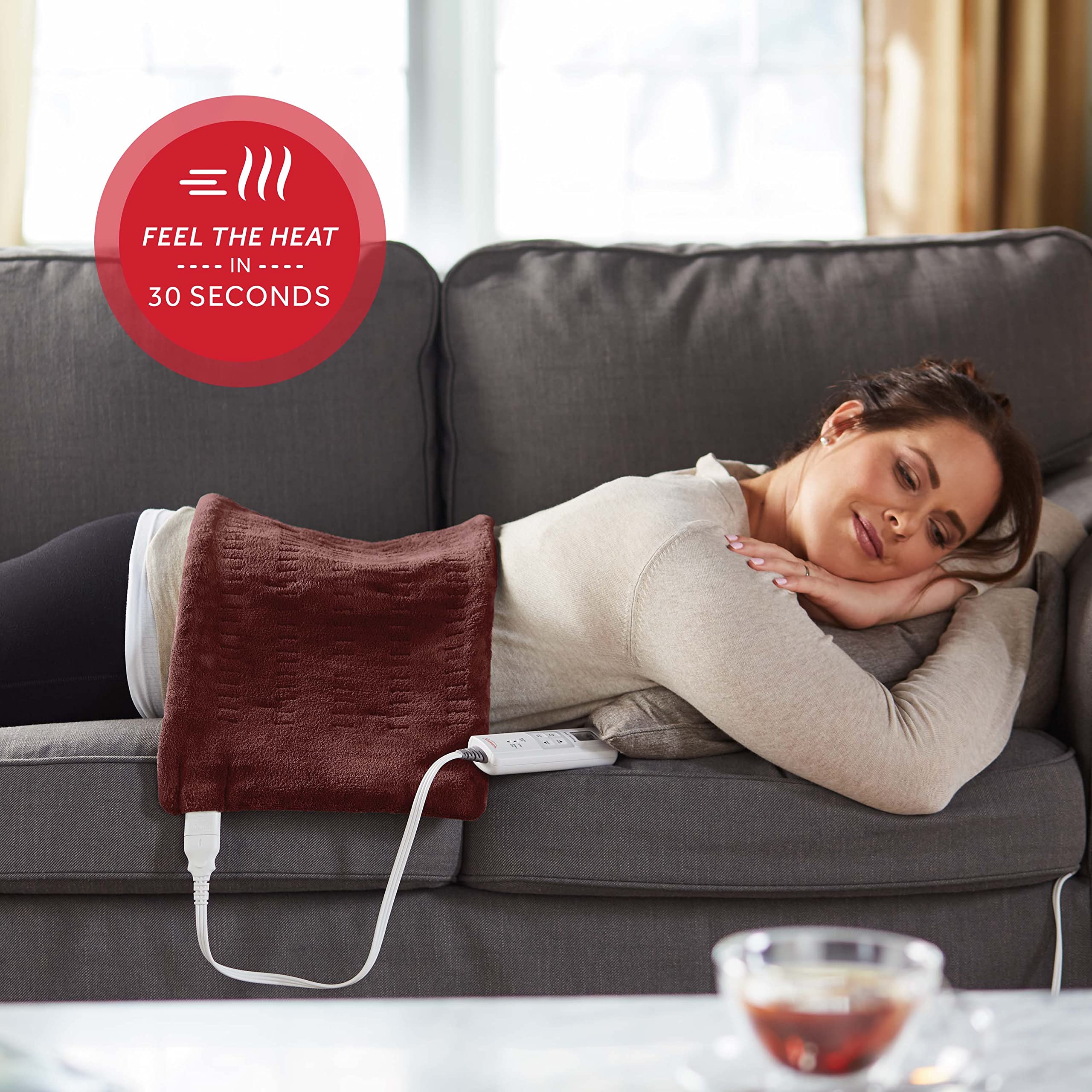 Sunbeam XpressHeat warms in 30 seconds for rapid relief