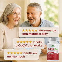 Sundhed Natural CoQ10 bottle on desk fits into daily routine.
