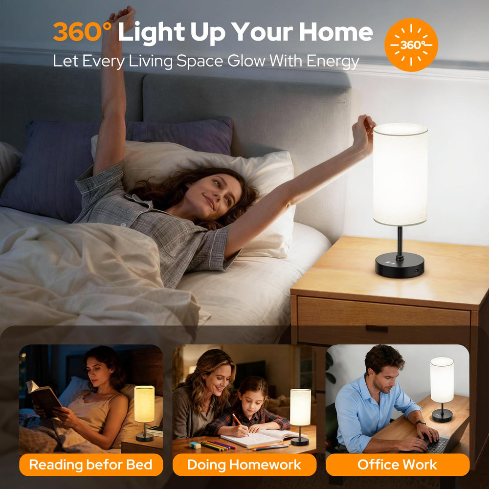 Sunkenet lamp with dual USB ports for device charging while lighting.