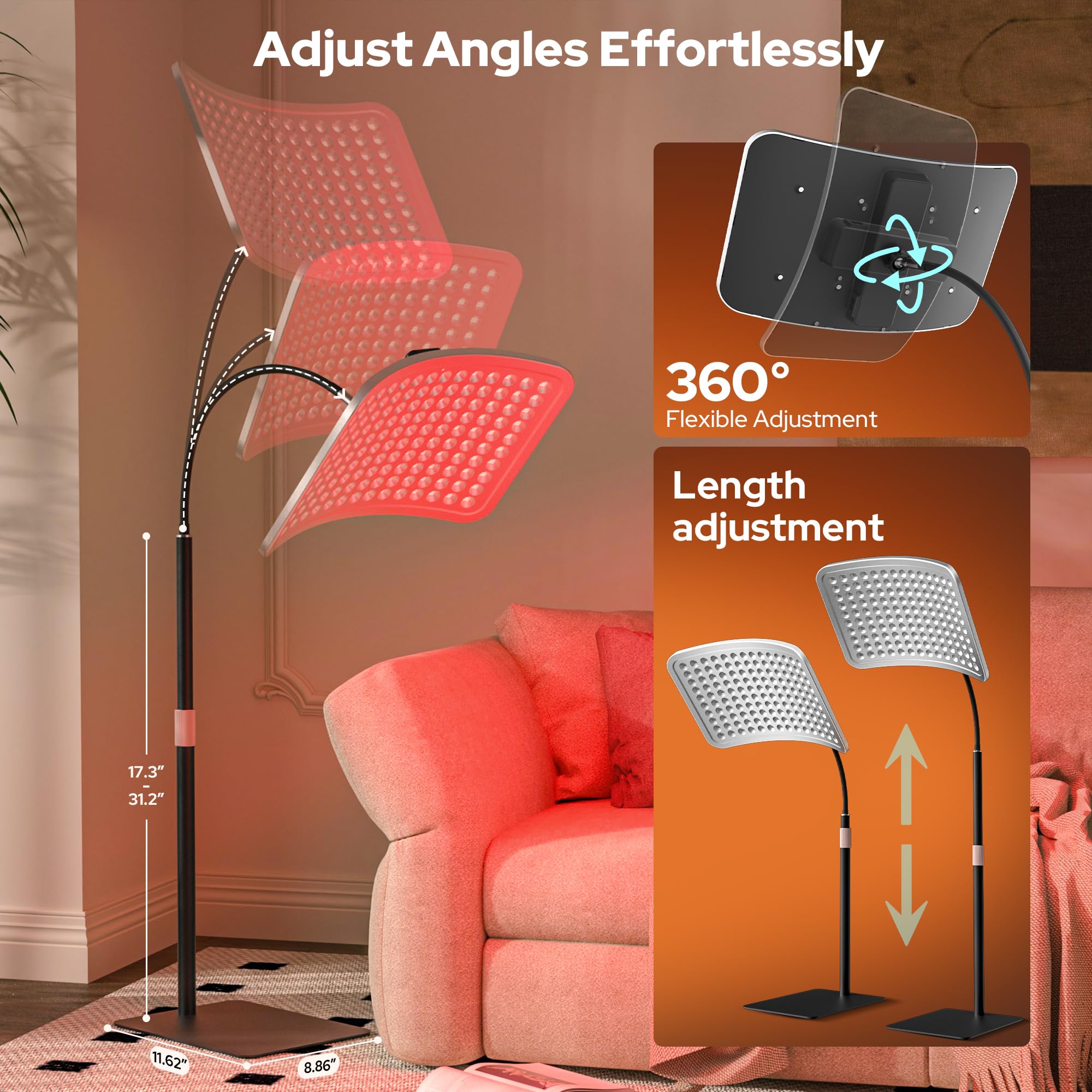 SUNKENET portable red-light therapy lamp for at-home wellness
