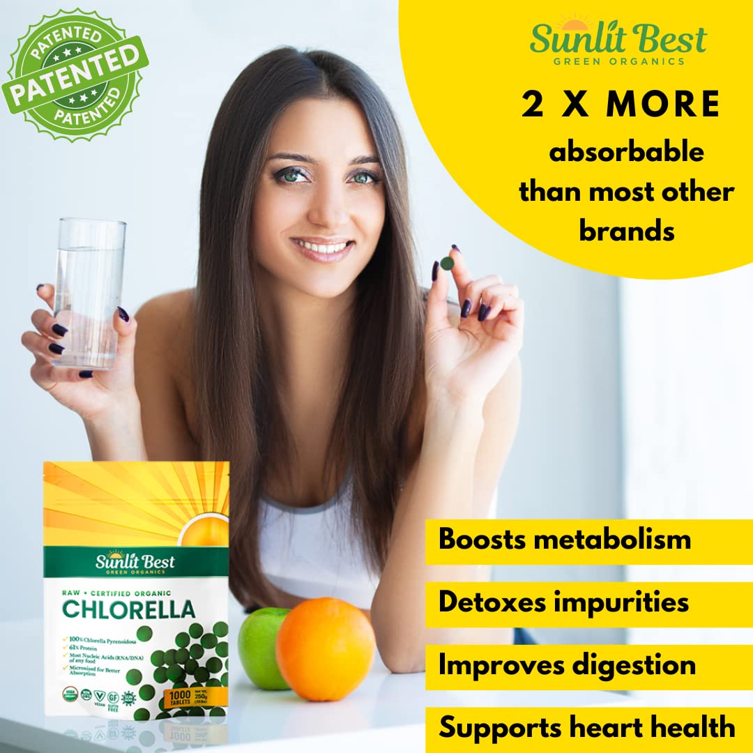 Sunlit Best chlorella packaging with QA seals indicating third-party testing