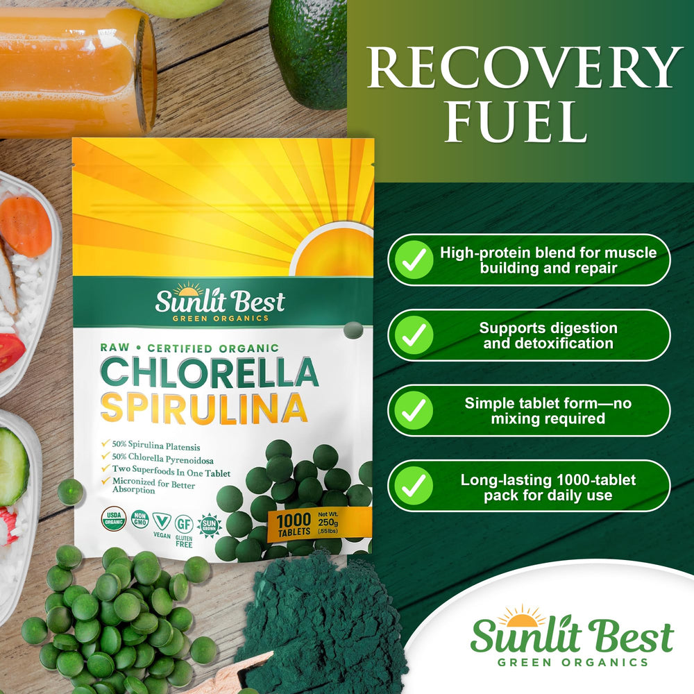 Sunlit Best Green Organics packaging front conveys premium quality and easy access.