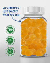 Sunny Sam vitamin D3 K2 gummies with nutrition label visible.