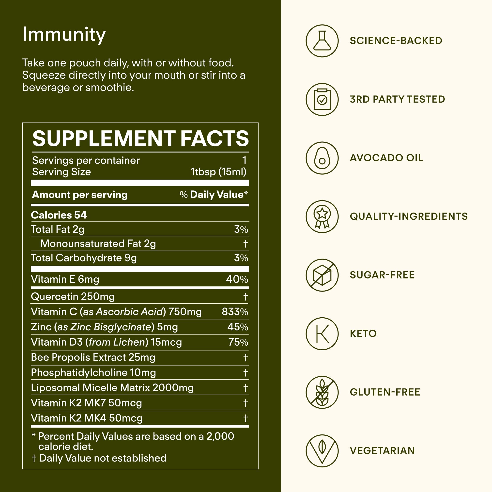 Travel-friendly Sunny Within pouch for on-the-go immunity support.