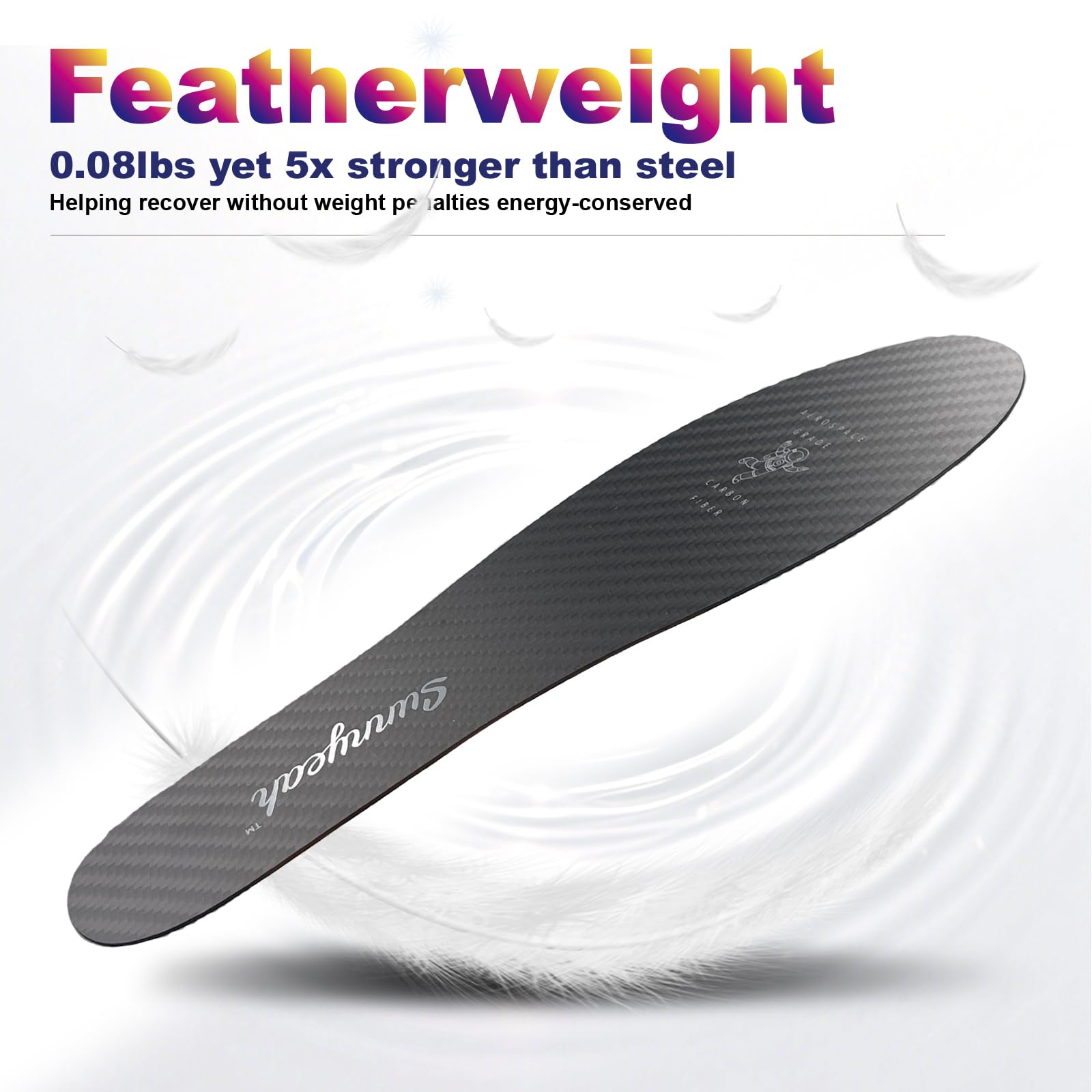Sunnyeah carbon fiber insole inside a boot supporting steady walking