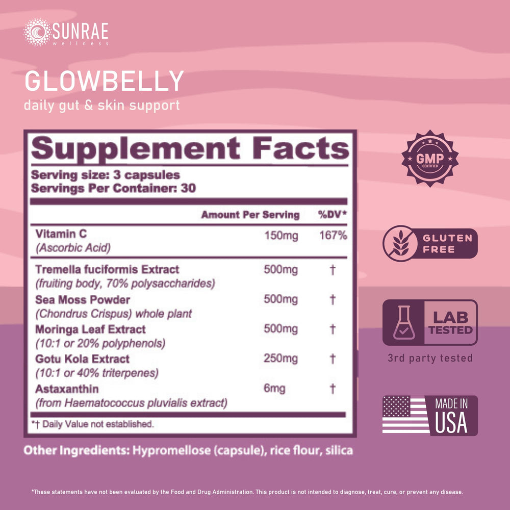 Sunrae Wellness Moringa close-up nourishing immune and gut health for glow.
