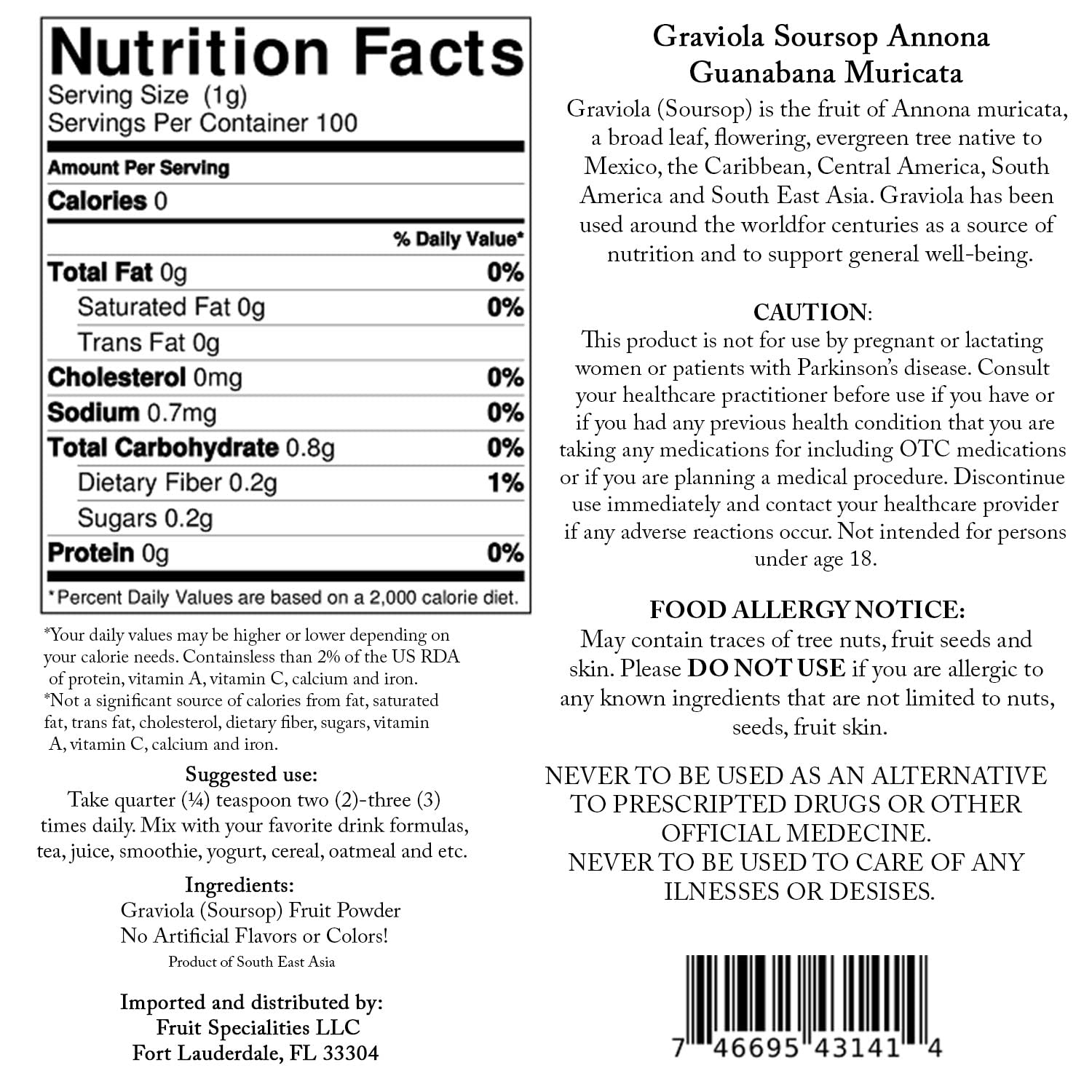Sunrise Graviola organic powder package on a shelf for easy meal enrichment.