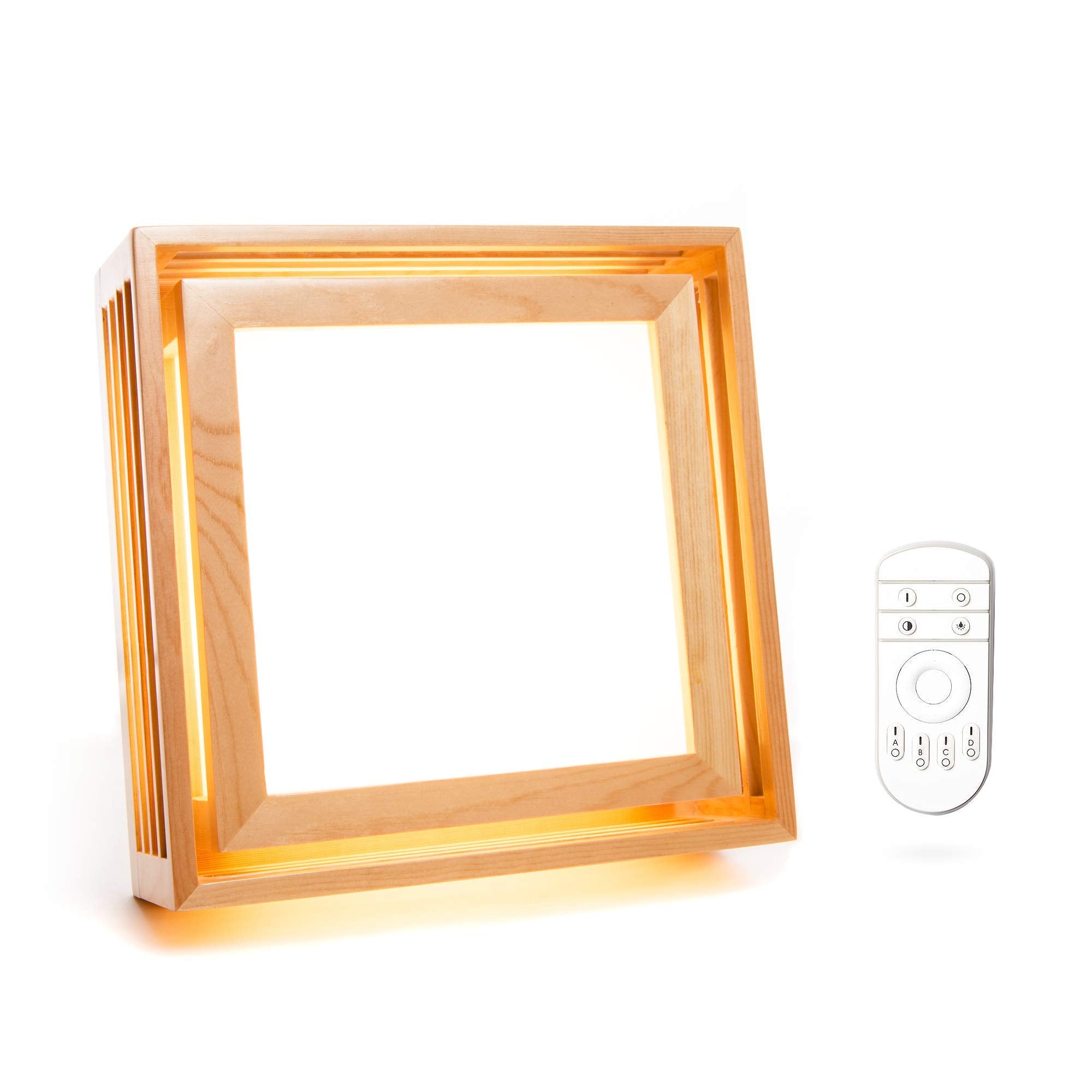 Sunrise Sensations BrightBox lamp in a wood design for stylish daylight at home