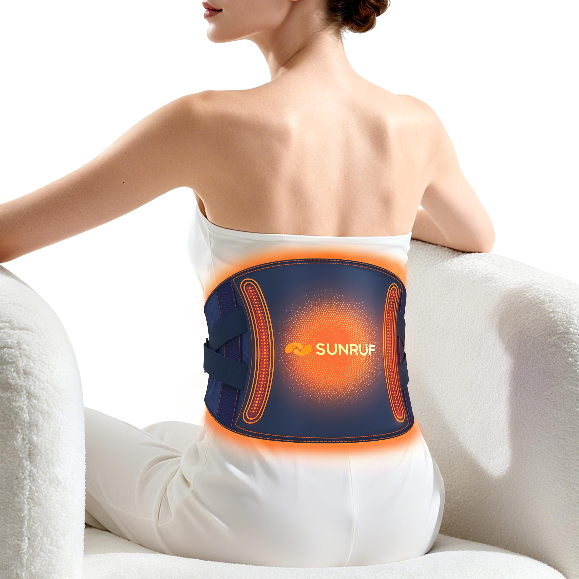 Sunruf cordless heating pad back massager for portable relief