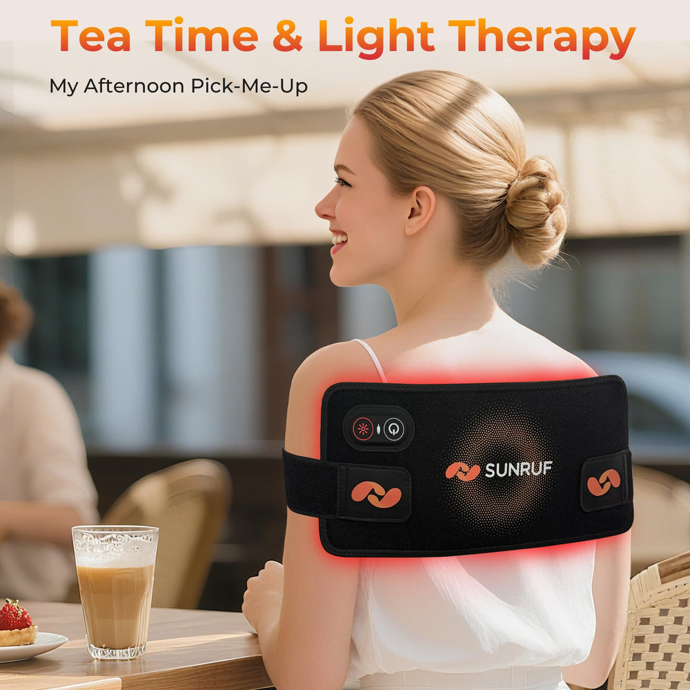 Sunruf red light therapy pad battery compartment for cordless, portable sessions