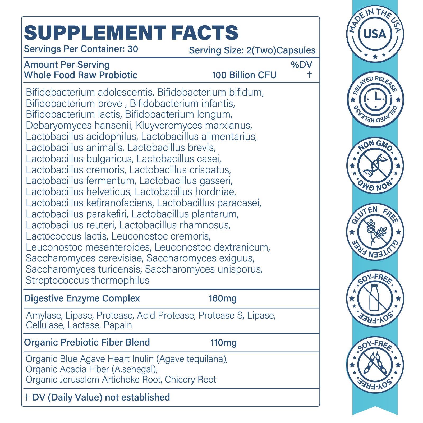 Sunshine & Rain Raw Probiotics capsules close-up for easy swallowing
