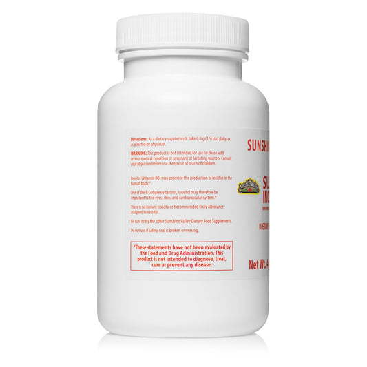 Sunshine Valley Inositol powder dispensing scoop demonstrates simple measurement for consistent daily use