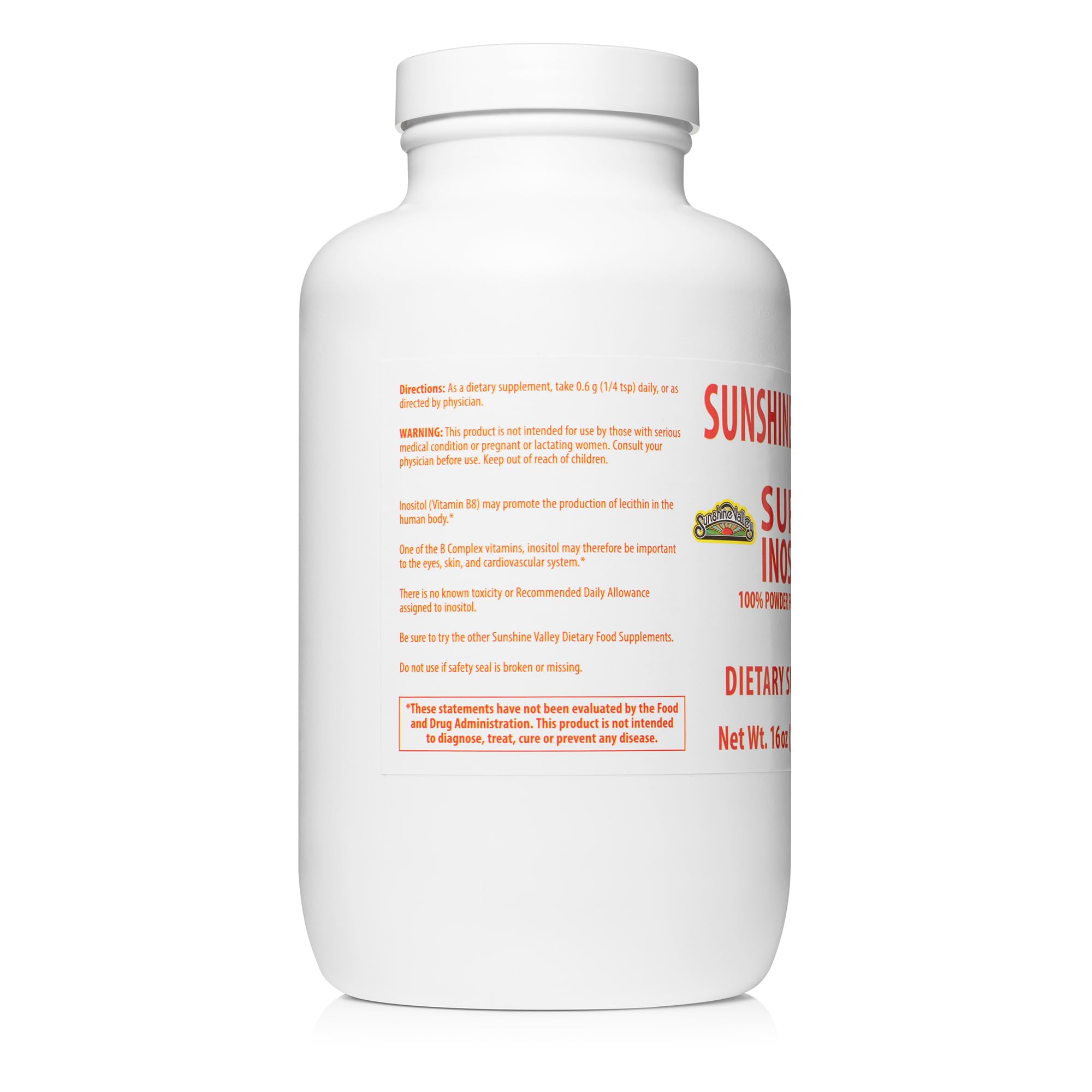 Sunshine Valley Inositol powder being poured into a glass for daily use.