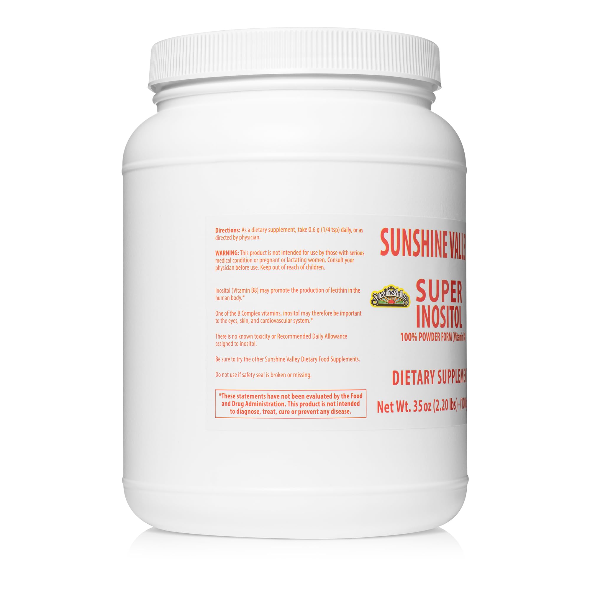 Sunshine Valley Inositol powder in a glass showing versatile beverage integration.