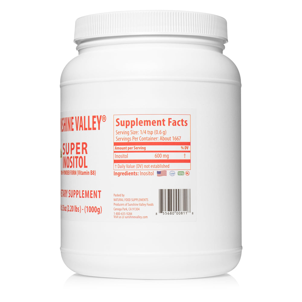 Sunshine Valley Inositol powder scoop ready to mix for balanced daily routine.