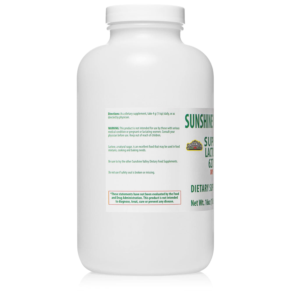 Sunshine Valley Lactose Dry Powder texture close-up highlights pure white powder.