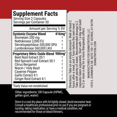 SunNutrition Vascular Defense label highlights the enzyme-rich formula for vascular wellness