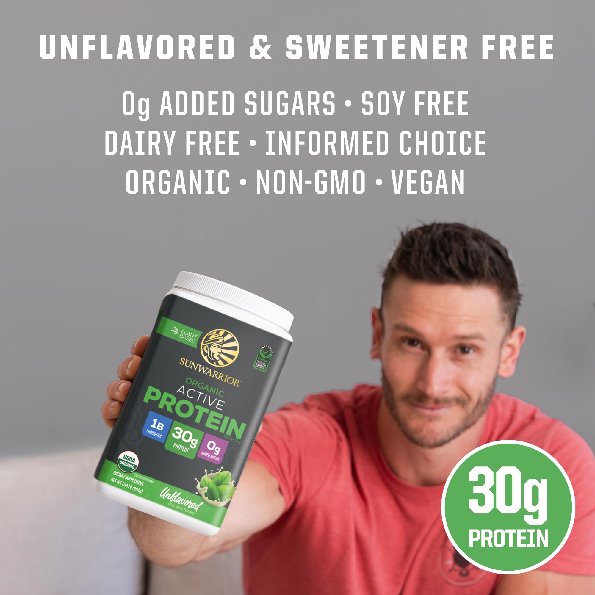 Sunwarrior bottle shows minerals and botanicals for recovery support.