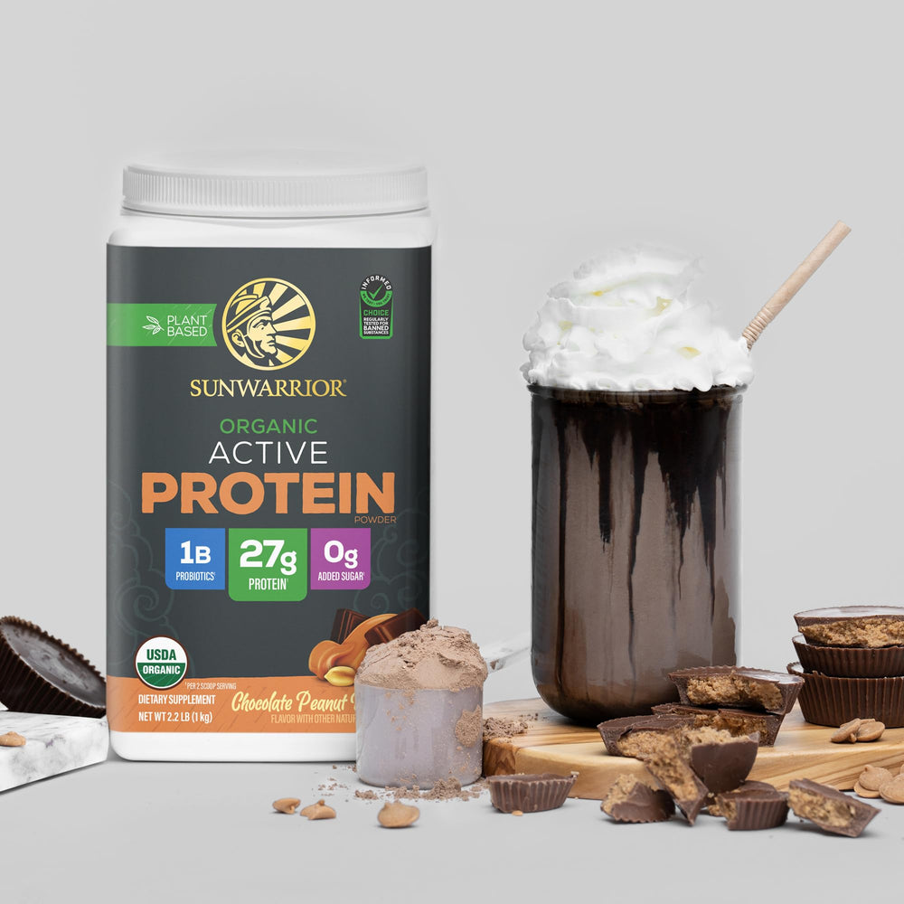 Chocolate peanut butter flavor for a convenient protein shake after workouts.